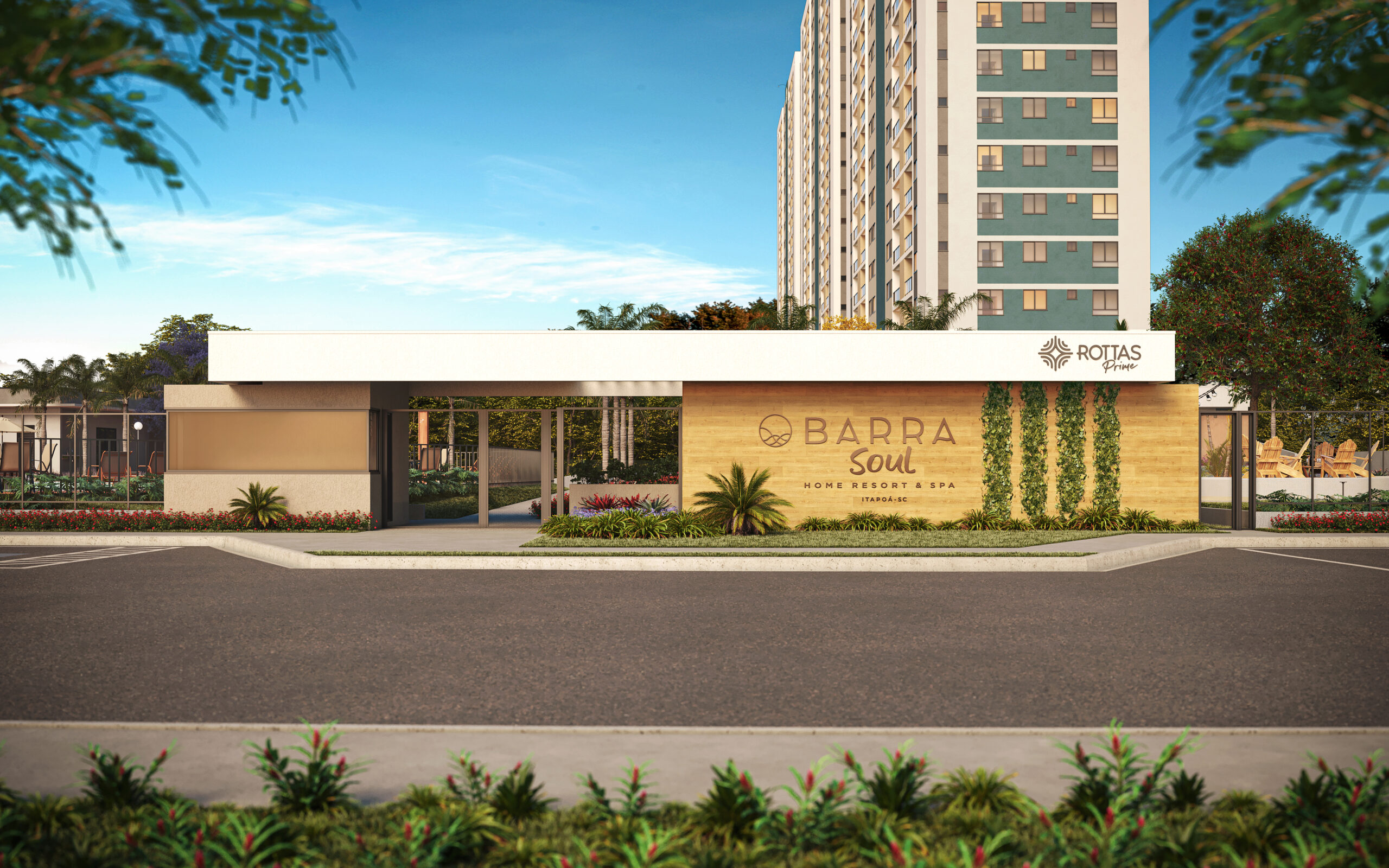 Portaria do empreendimento Barra Soul em Itapoá Santa Catarina