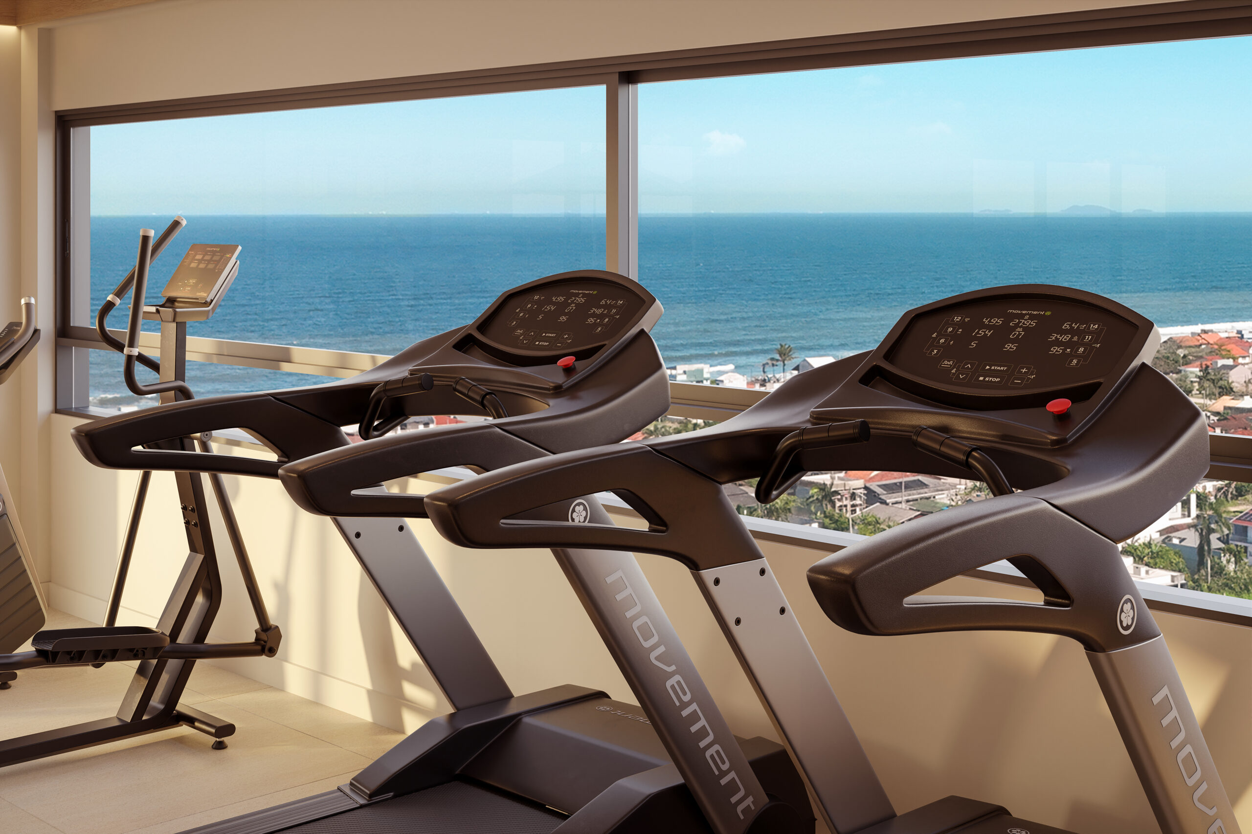 Academia do Barra Soul com vista para o mar em Itapoá